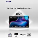 ARRQW 85 INCH QLED 4K GOOGLE TV 5.0, DOLBY VISION/ATMOS, DLG 120HZ, TV RO-85LCQ120