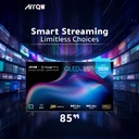 ARRQW 85 INCH QLED 4K GOOGLE TV 5.0, DOLBY VISION/ATMOS, DLG 120HZ, TV RO-85LCQ120