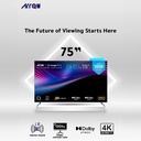 ARRQW 75 INCH QLED 4K GOOGLE TV 5.0, DOLBY VISION/ATMOS, DLG 120HZ, TV RO-75LCQ120