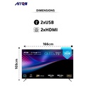 ARRQW 75 INCH QLED 4K GOOGLE TV 5.0, DOLBY VISION/ATMOS, DLG 120HZ, TV RO-75LCQ120