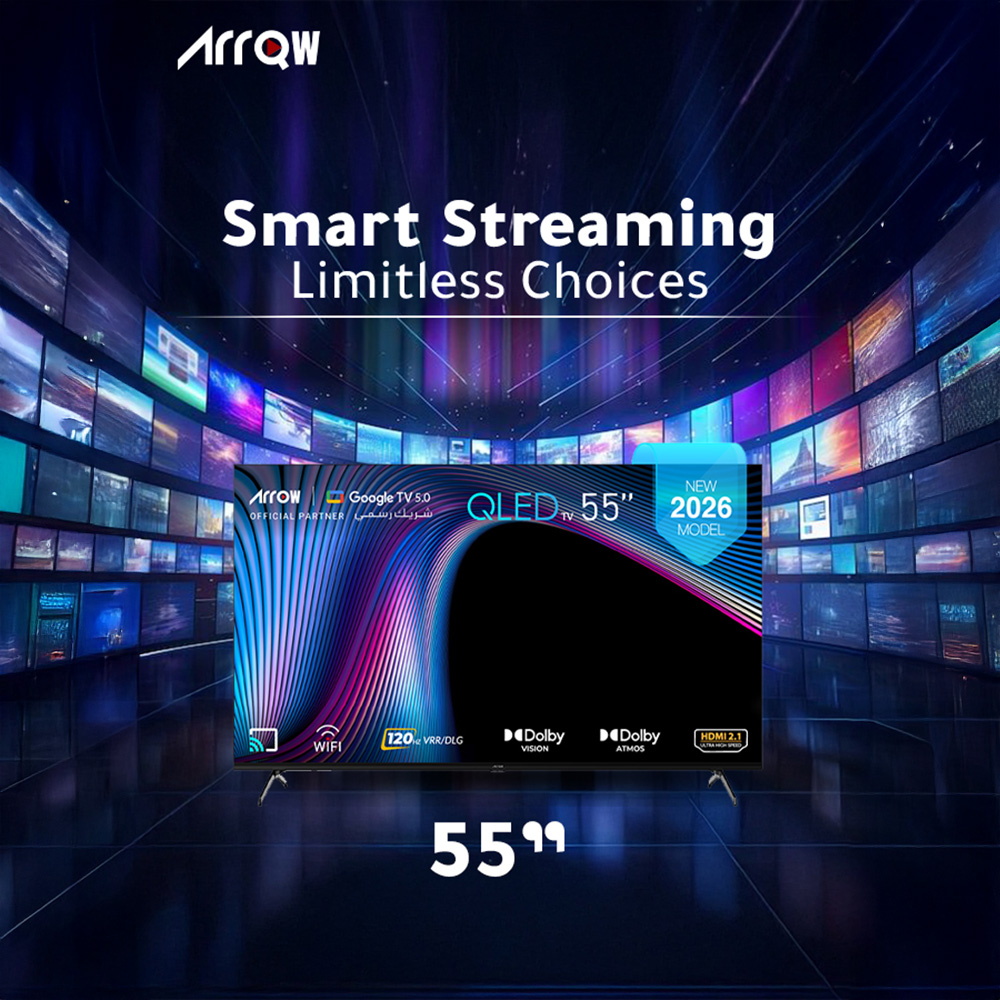 ARRQW 55 INCH QLED 4K GOOGLE TV 5.0, DOLBY VISION/ATMOS, DLG 120HZ, TV RO-55LCQ120