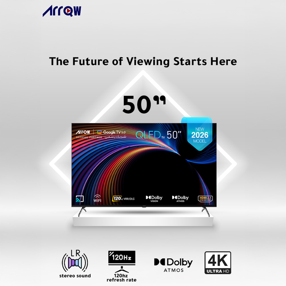 ARRQW 50 INCH QLED 4K GOOGLE TV 5.0, DOLBY VISION/ATMOS, DLG 120HZ, TV RO-50LCQ120